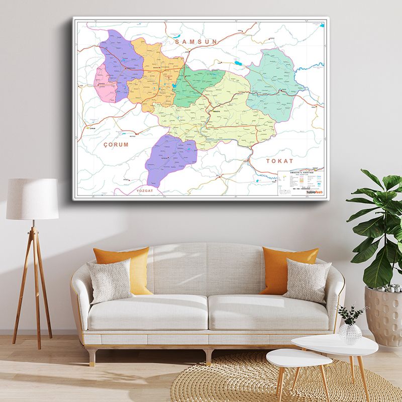 Harita Kanvas Tablo 40