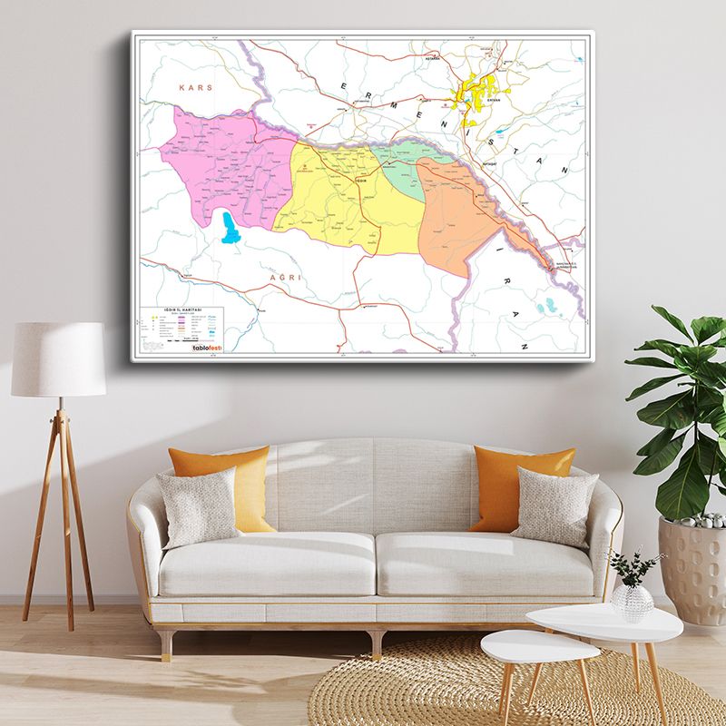 Harita Kanvas Tablo 90