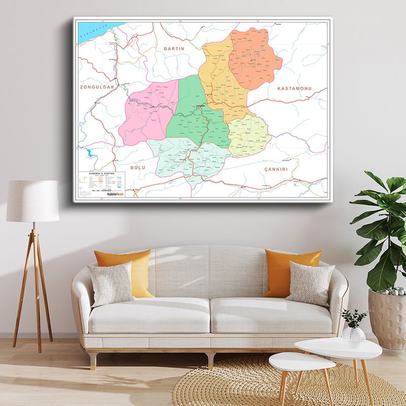 Harita Kanvas Tablo 100