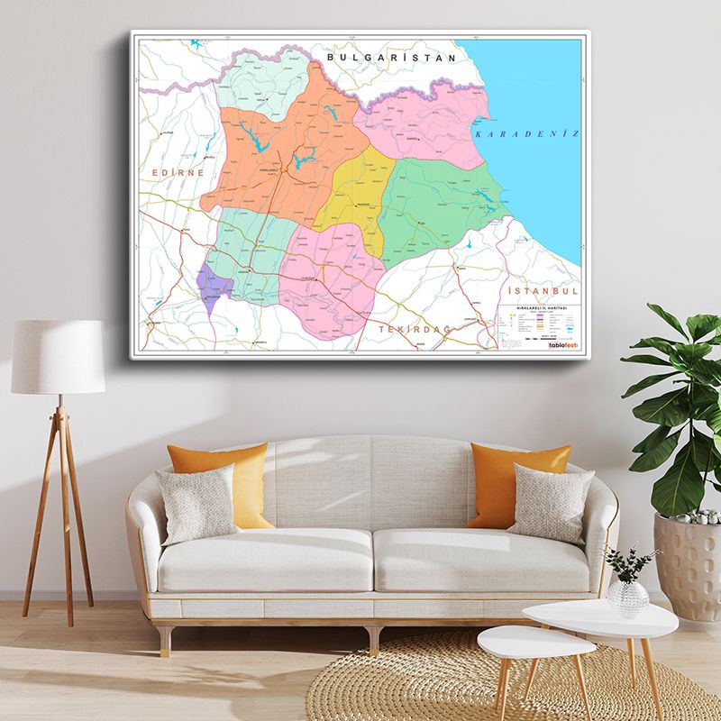 Harita Kanvas Tablo 114